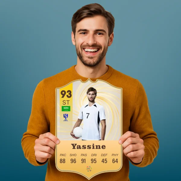 Football Ultimate Team Card with Stand